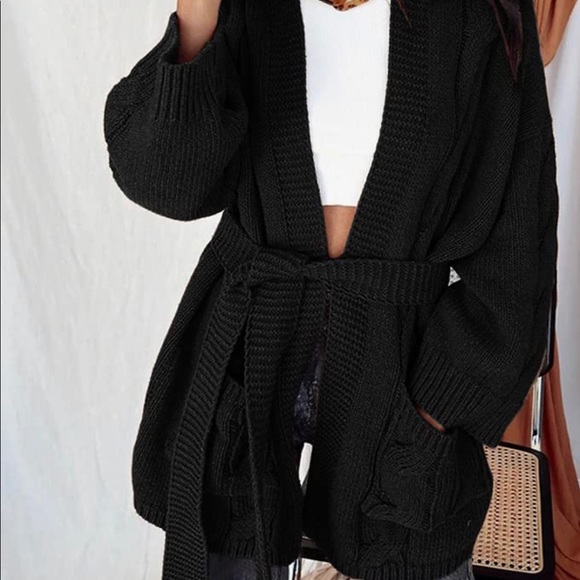 🔥 Womens Open Front Chunky Cable Knit Cardigan Sweaters Long Sleeve Loose - Picture 5 of 9